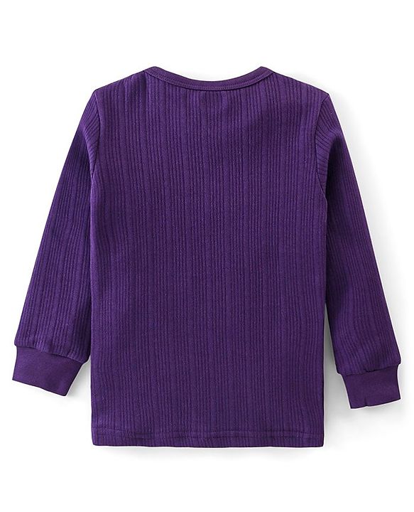 Babyhug Full Sleeves Solid Colour Thermal Vests Pack of 2 - Purple & Brown