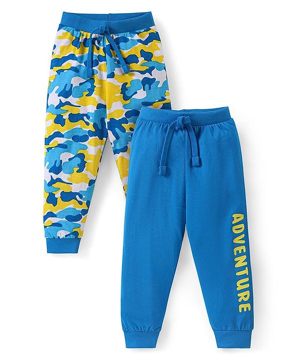 Babyhug Cotton Knit Full Length  Lounge Pant Camouflage Print Pack of 2 - Multicolour