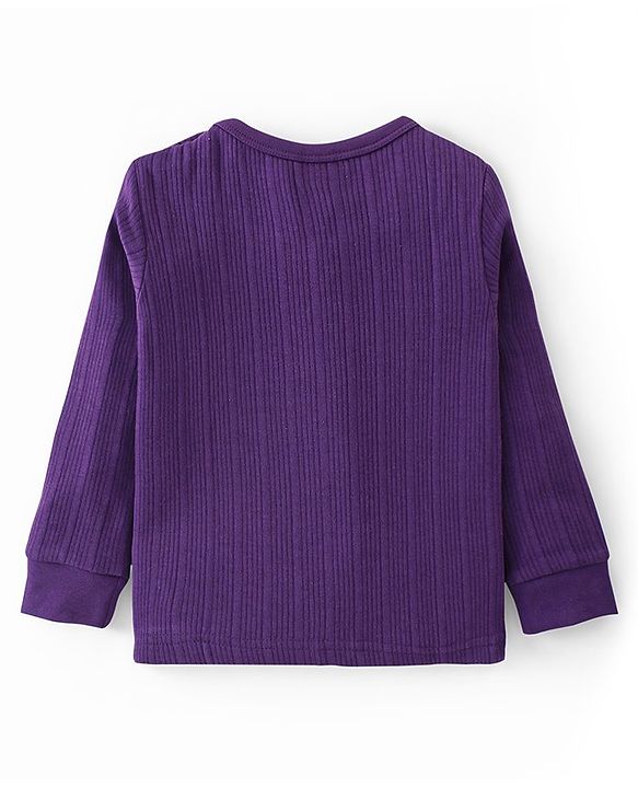 Babyhug Full Sleeves Solid Colour Thermal Vest - Purple