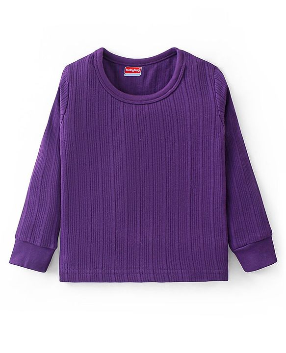 Babyhug Full Sleeves Solid Colour Thermal Vest - Purple