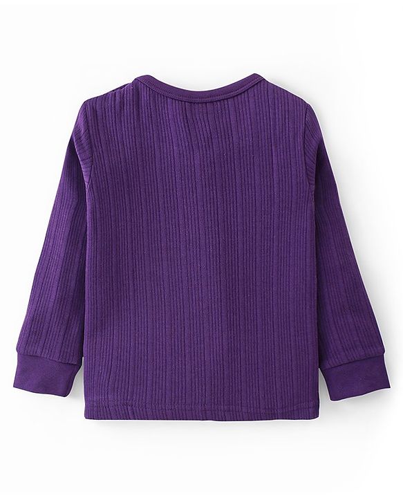 Babyhug Full Sleeves Solid Colour Thermal Vest - Purple