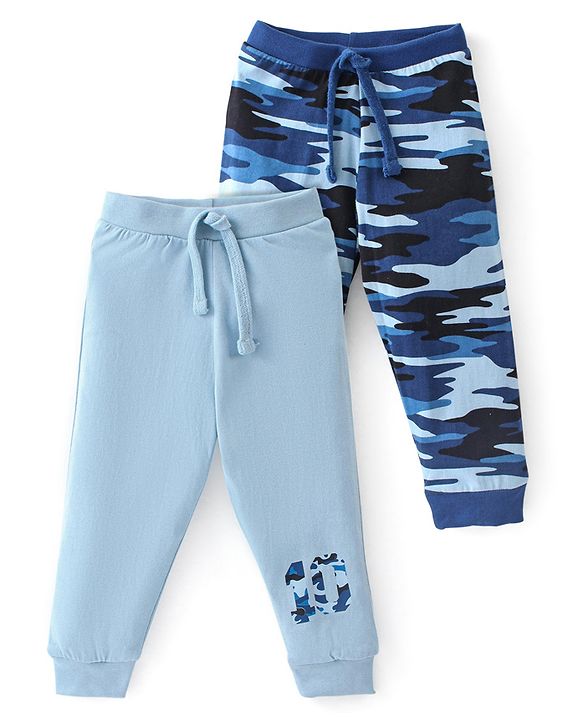 Babyhug Cotton Knit Full Length Lounge Pants Camouflage Print Pack of 2 - Multicolour