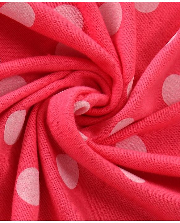 Babyhug Double Ply Terry Hooded Towel with Polka Dot Print L 73.5 x B 73.5 cm - Pink