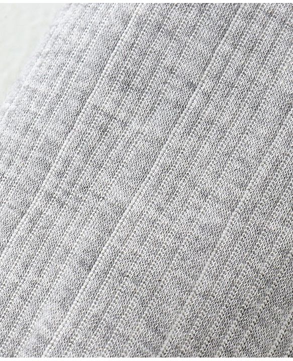 Babyhug Full Sleeves Front Open Thermal Inner Wear Set Solid Colour - Light Grey