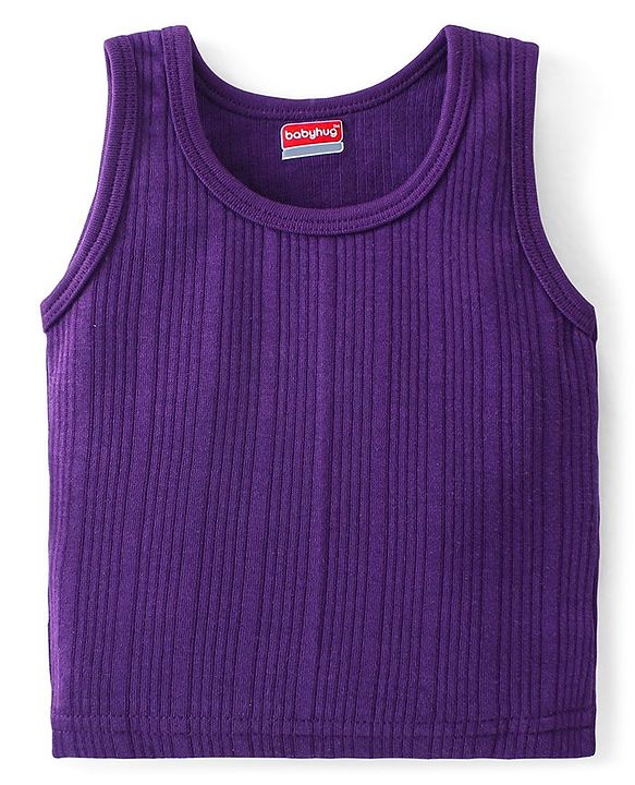 Babyhug Sleeveless Pull Over Thermal Vest - Purple