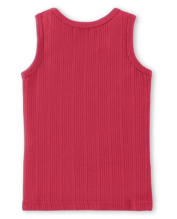 Babyhug  Pull Over Sleeveless Thermal Vest Solid Colour - Red