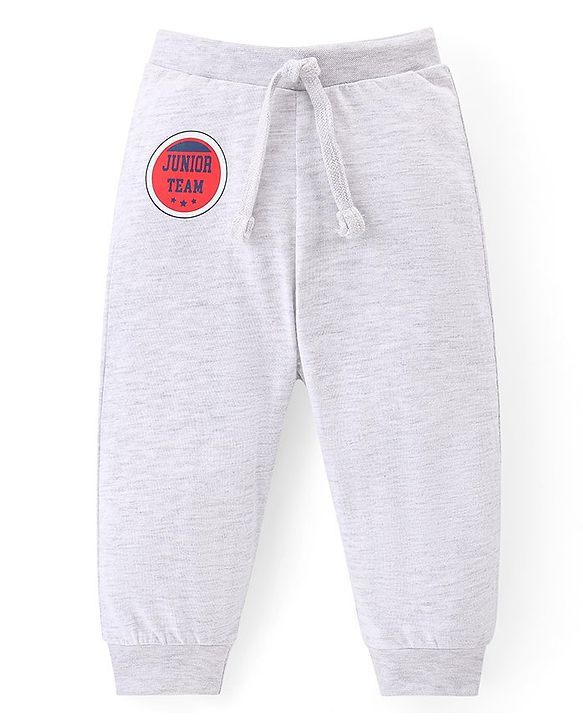 Babyhug Cotton Knit Full Length Lounge Pants With Stripes & Sports Print Pack of 3 - Navy Blue Red & White