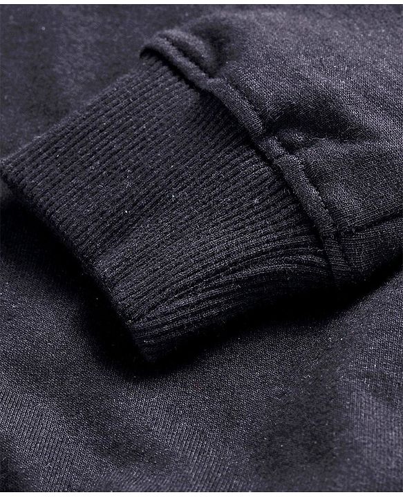 Pine Kids Cotton Knit Full Sleeves Sweatshirt with Text Print - Jet Black