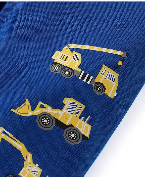 Babyhug Cotton Knit Full Length Lounge Pants with Vehicle Print Pack of 3 - Multicolour