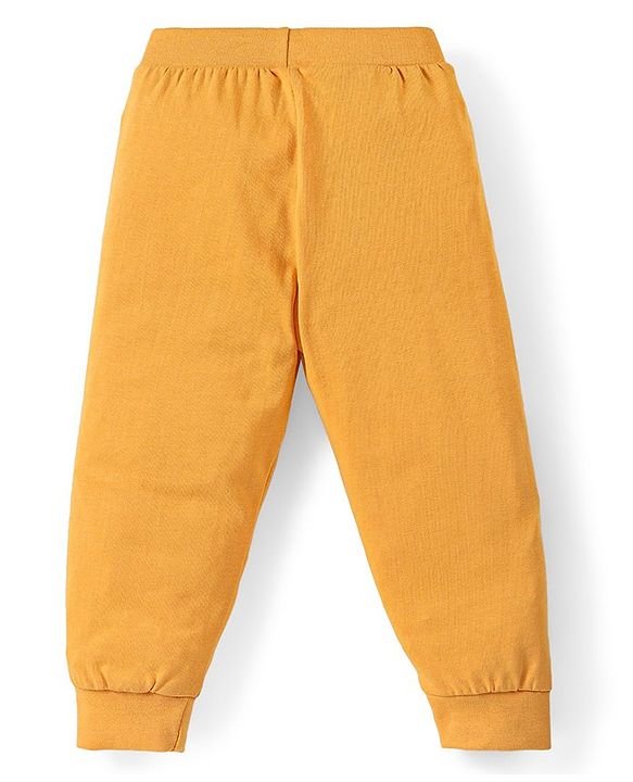 Babyhug Cotton Knit Full Length Lounge Pants with Text Print Pack of 3 - Multicolour