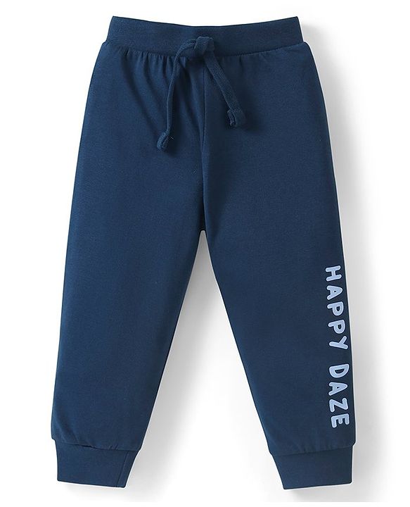 Babyhug Cotton Knit Full Length Lounge Pants with Text Print Pack of 3 - Multicolour
