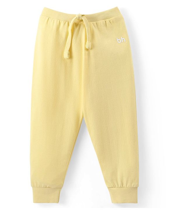 Babyhug Cotton Knit Full Length Lounge Pants Solid Colour Pack of 3 - Multicolour
