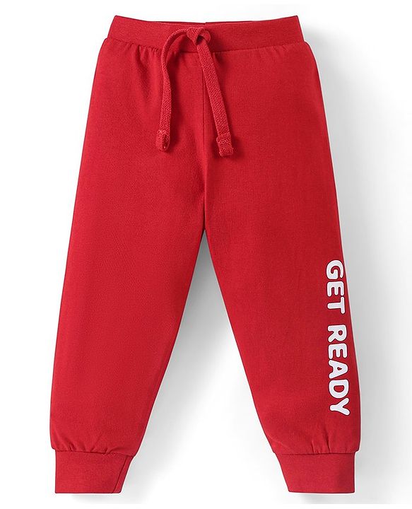 Babyhug Cotton Knit Full Length Lounge  Pants with Text Print Pack of 3 - Multicolour