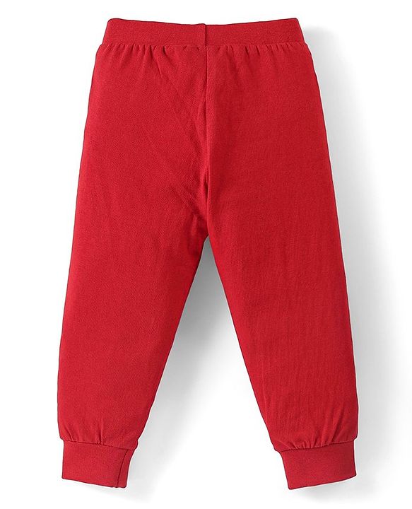 Babyhug Cotton Knit Full Length Lounge  Pants with Text Print Pack of 3 - Multicolour