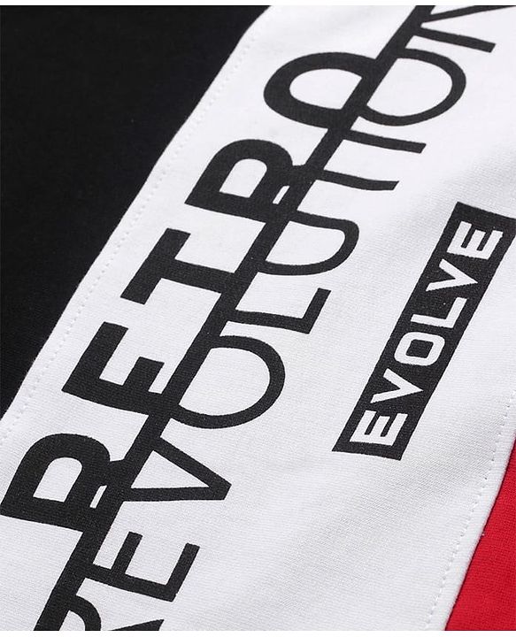 Pine Kids Knit Full Sleeves Sweatshirt Text Print - Red & Black