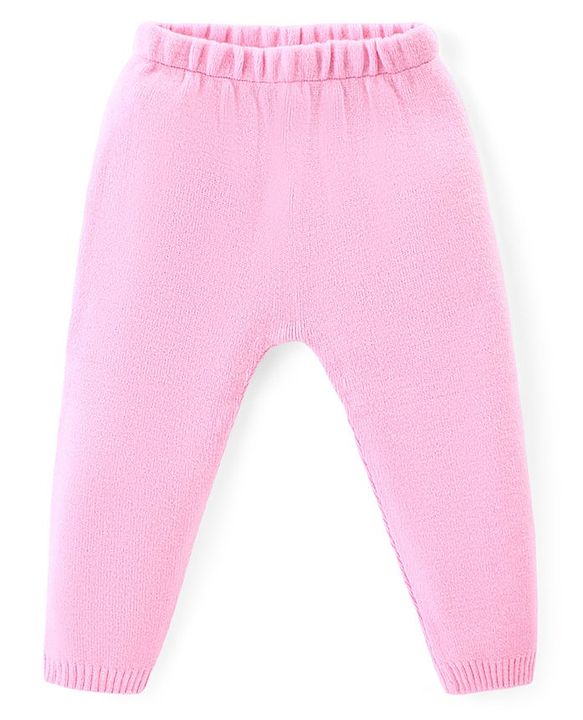 Babyhug Knitted Full Sleeves Pullover Sweater Set Polka Dot - Pink