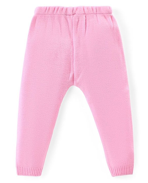 Babyhug Knitted Full Sleeves Pullover Sweater Set Polka Dot - Pink