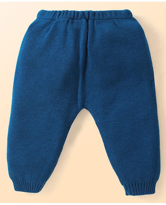Babyhug Knitted Full Sleeves Striped Pullover Sweater Set - Navy Blue