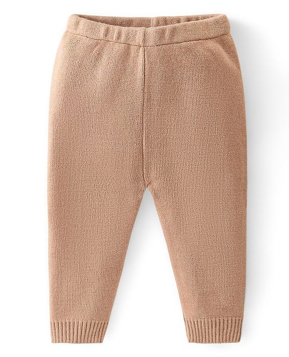 Babyhug Knitted Full Sleeves Cable Knit Designed Pullover Sweater Set - Beige