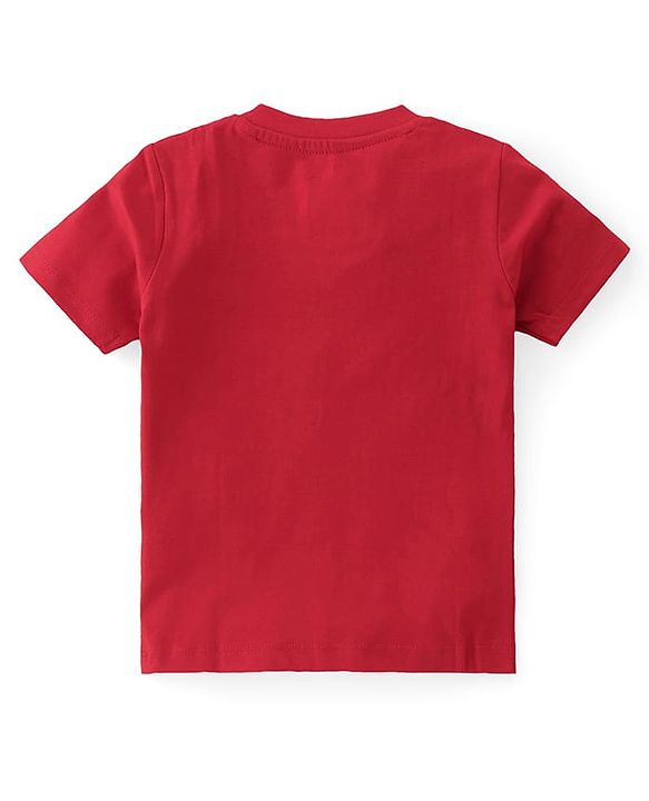 Babyhug Disney Cotton Knit Half Sleeves T-Shirt with Jungle Book Graphics - Red