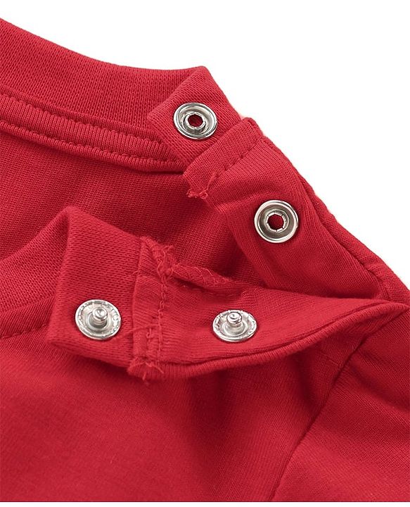 Babyhug Disney Cotton Knit Half Sleeves T-Shirt with Jungle Book Graphics - Red