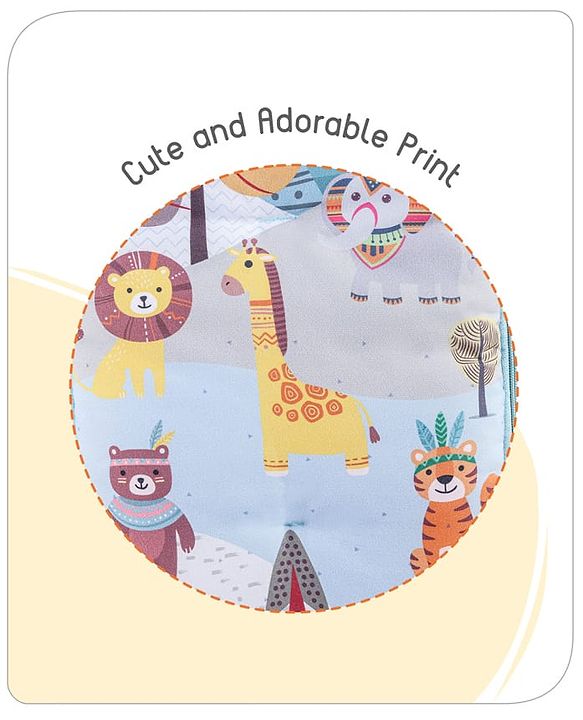 Babyhug Cotton Sleeping Bag Cum Carry Nest With Animals Print- Mint