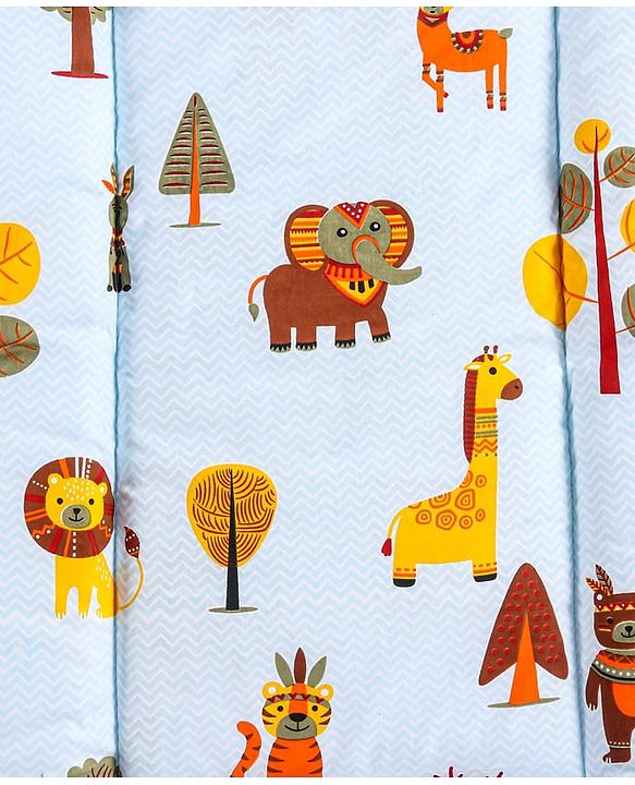 Babyhug Cotton Sleeping Bag Cum Carry Nest With Animals Print- Mint