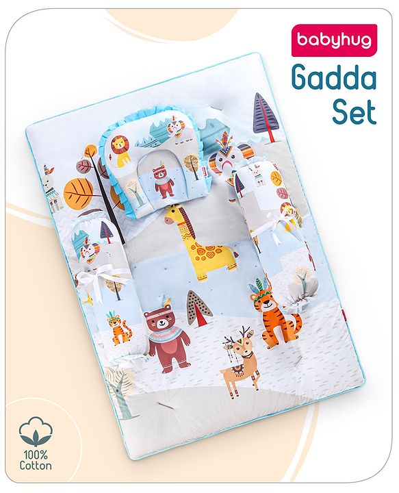Babyhug Cotton Bedding Set Tribal Animal Print- Multicolor