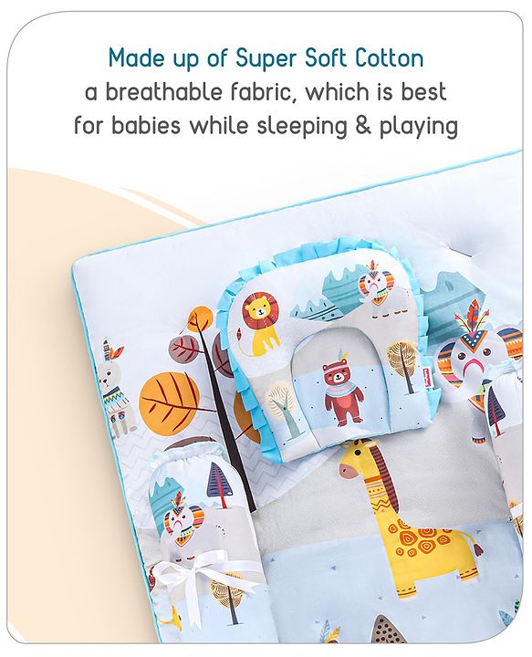 Babyhug Cotton Bedding Set Tribal Animal Print- Multicolor
