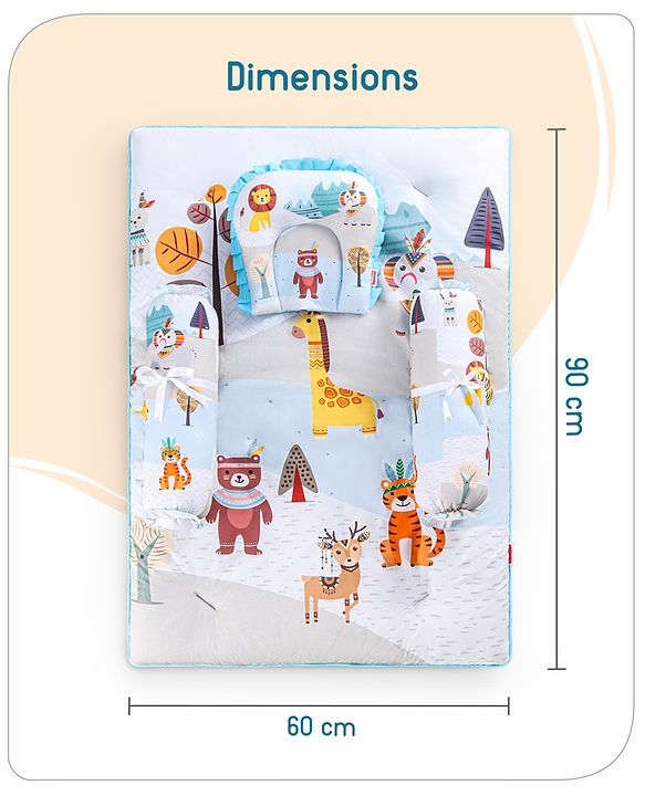 Babyhug Cotton Bedding Set Tribal Animal Print- Multicolor