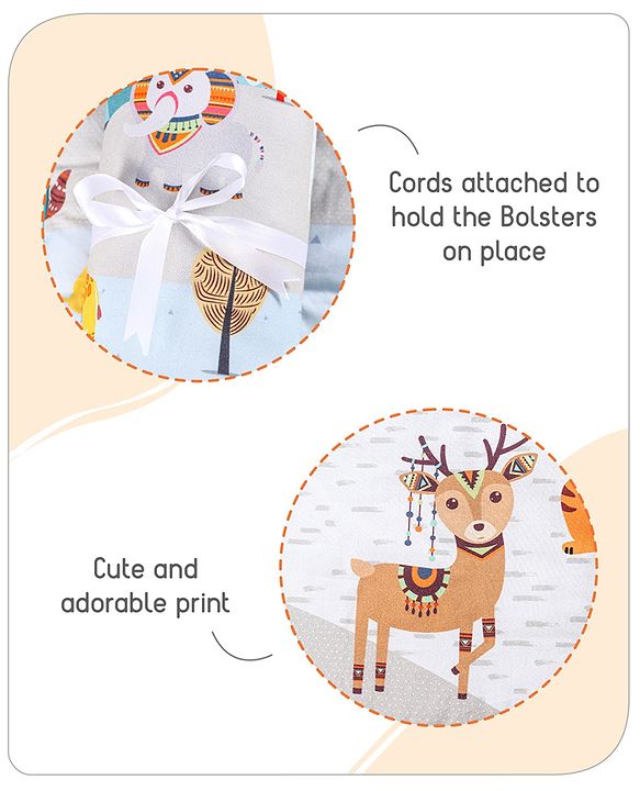 Babyhug Cotton Bedding Set Tribal Animal Print- Multicolor