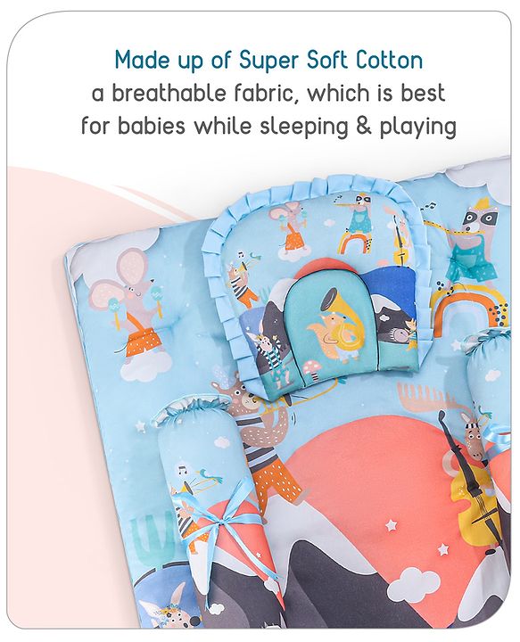 Babyhug Cotton Bedding Set Tribal Animal Print- Multicolor