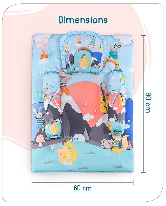 Babyhug Cotton Bedding Set Tribal Animal Print- Multicolor