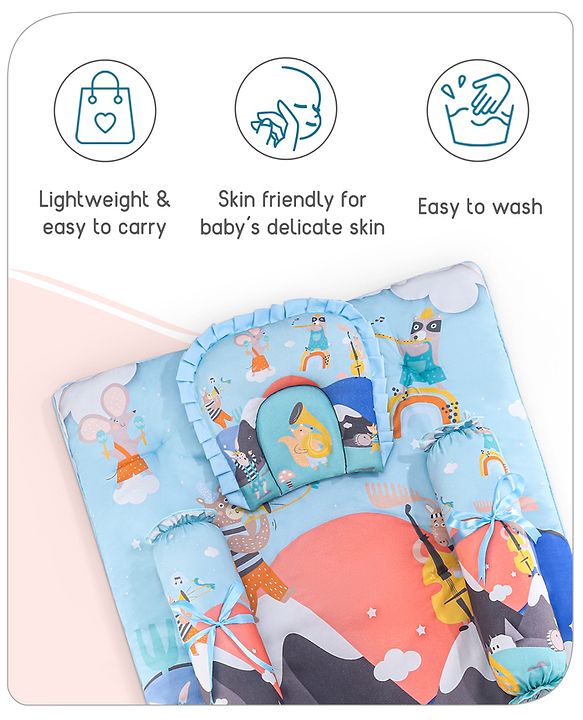 Babyhug Cotton Bedding Set Tribal Animal Print- Multicolor