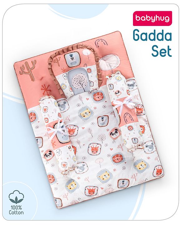 Babyhug Cotton Bedding Set Tribal Animal Print- Multicolor
