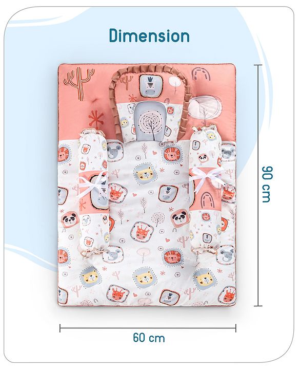Babyhug Cotton Bedding Set Tribal Animal Print- Multicolor