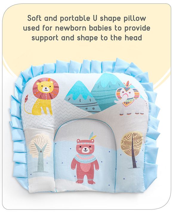 Babyhug Cotton Mattress Set with Mosquito Net Tribal Animal Print- Multicolor