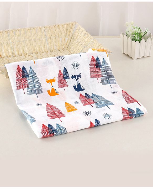 Babyhug Cotton Muslin Multipurpose Swaddle Wraps Unicorn Print Pack of 3 - Multicolour