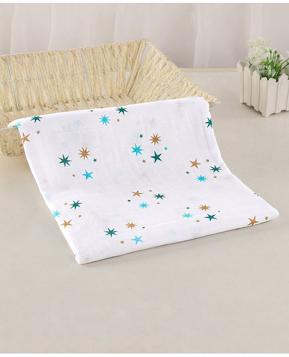 Babyhug Cotton Muslin Multipurpose Swaddle Wraps Unicorn Print Pack of 3 - Multicolour