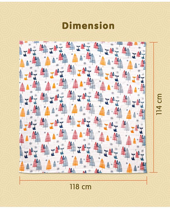 Babyhug Cotton Muslin Multipurpose Swaddle Wraps Unicorn Print Pack of 3 - Multicolour