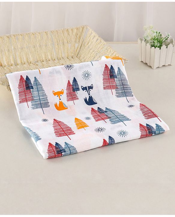 Babyhug Cotton Muslin Multipurpose Swaddle Wraps Unicorn Print Pack of 3 - Multicolour