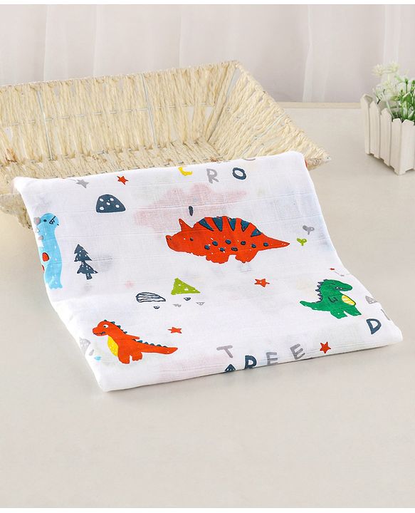 Babyhug Cotton Muslin Multipurpose Swaddle Wraps Unicorn Print Pack of 3 - Multicolour