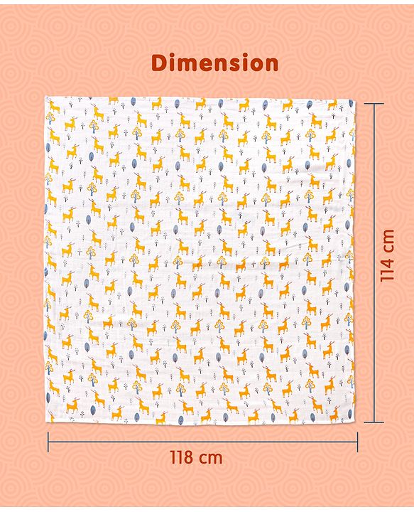 Babyhug Cotton Muslin Multipurpose Swaddle Wraps Unicorn Print Pack of 3 - Multicolour