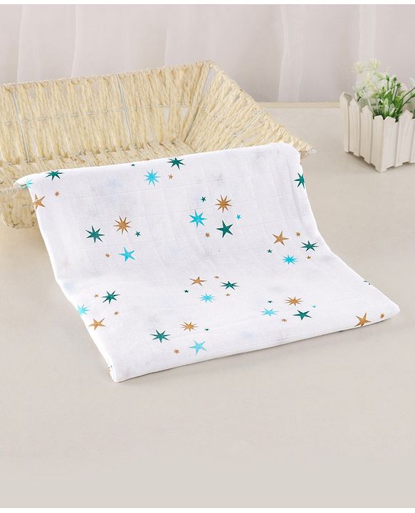 Babyhug Cotton Muslin Multipurpose Swaddle Wraps Forest Print Pack of 5 - Multicolour