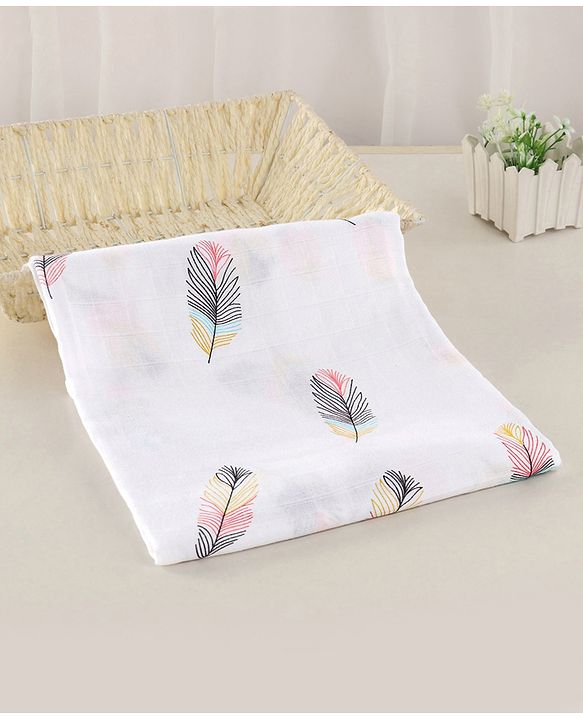 Babyhug Cotton Muslin Multipurpose Swaddle Wraps Forest Print Pack of 5 - Multicolour