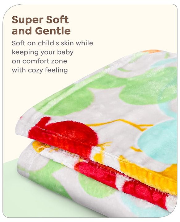Babyhug Lightweight Disney Single Ply Mink Blanket Smiley Mickey  Print- Brown