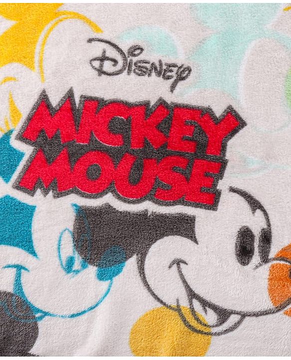 Babyhug Lightweight Disney Single Ply Mink Blanket Smiley Mickey  Print- Brown