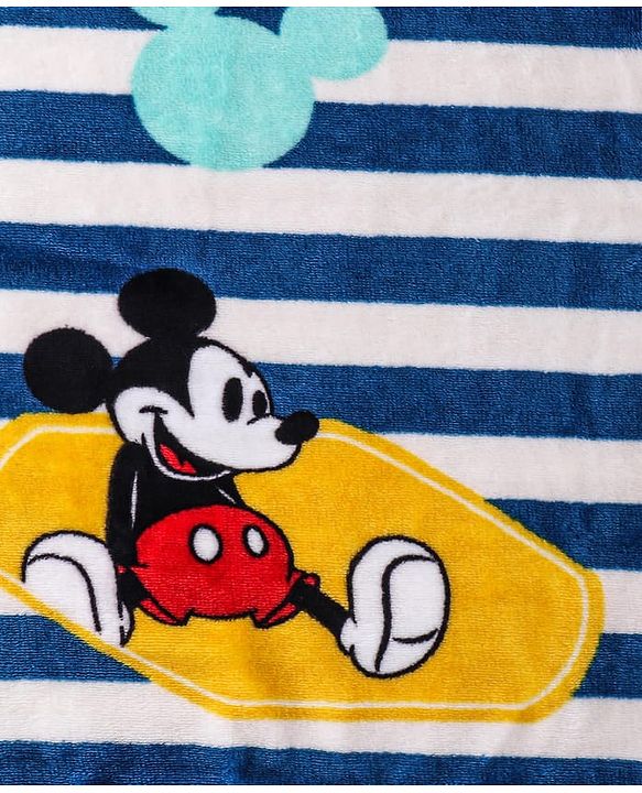 Babyhug Lightweight Disney Single Ply Mink Blanket Smiley Mickey  Print- Brown