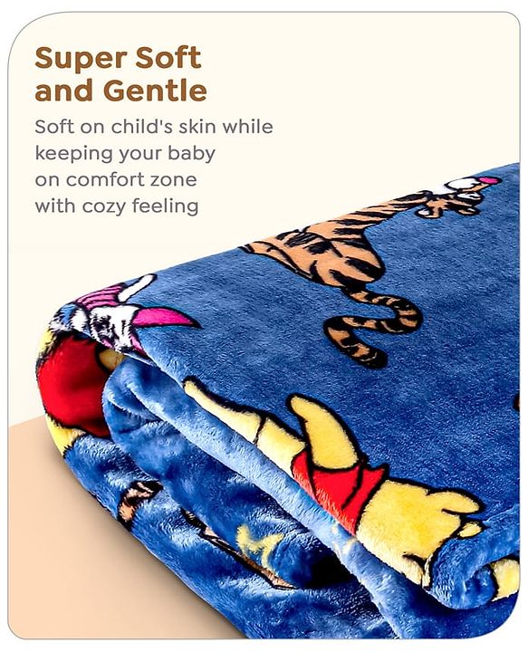 Babyhug Lightweight Disney Single Ply Mink Blanket Smiley Mickey  Print- Brown