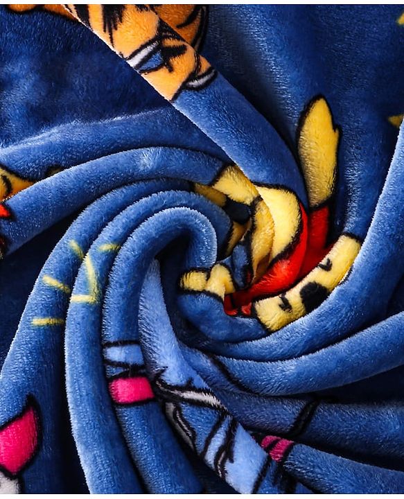 Babyhug Lightweight Disney Single Ply Mink Blanket Smiley Mickey  Print- Brown